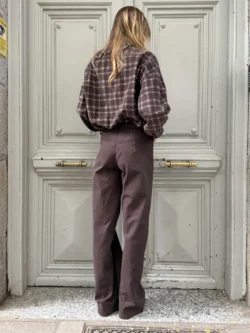 Camisa Micropana Cuadros Marrón Topo - Imagen 6