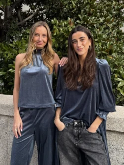 Top Halter Velvet Azul Grisáceo - Imagen 4