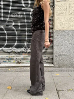 Pantalón Marrón Chocolate Wide Leg - Imagen 3