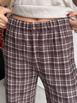 Pantalón Cuadros Gris y Crudo Elástico - Imagen 7