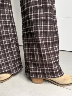 Pantalón Cuadros Gris y Crudo Elástico - Imagen 9