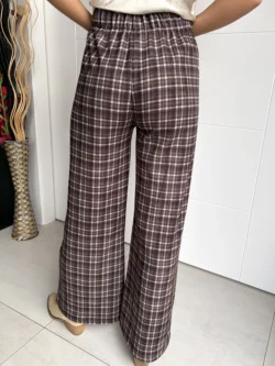 Pantalón Cuadros Gris y Crudo Elástico - Imagen 8