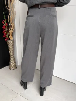 Pantalón Traje Gris Pernera Ancha - Imagen 5