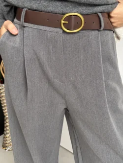 Pantalón Traje Gris Pernera Ancha - Imagen 6