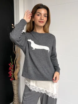 Jersey Punto Gris Dog Lover - Imagen 2