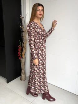 Vestido Largo Canela & Burdeos - Imagen 4