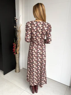 Vestido Largo Canela & Burdeos - Imagen 5