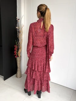 Falda Gasa Granate Estampada Volantes - Imagen 8