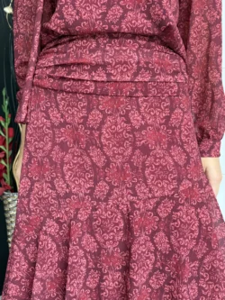 Falda Gasa Granate Estampada Volantes - Imagen 10