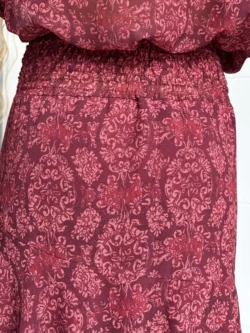 Falda Gasa Granate Estampada Volantes - Imagen 11