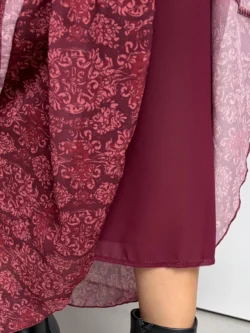 Falda Gasa Granate Estampada Volantes - Imagen 14