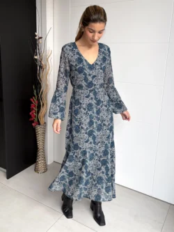 Vestido Midi Gasa Petróleo - Imagen 2