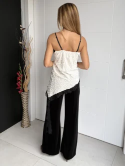 Top Lentejuelas Encaje Crema - Imagen 6