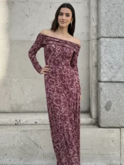 Vestido Tul Largo Adela Escote Bardot - Imagen 7