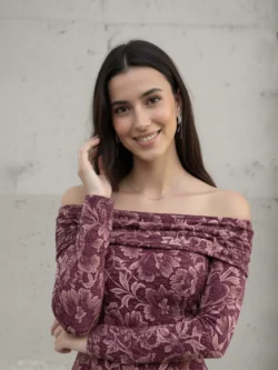 Vestido Tul Largo Adela Escote Bardot - Imagen 5