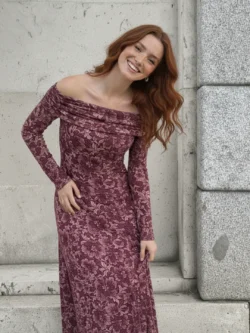 Vestido Tul Largo Adela Escote Bardot - Imagen 3