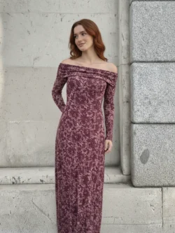 Vestido Tul Largo Adela Escote Bardot - Imagen 2