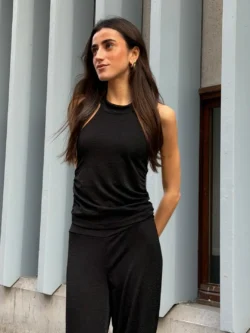 Top Lurex Negro Cuello Halter