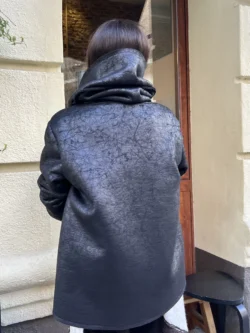 Chaquetón Negro Efecto Piel Forro Borreguillo - Imagen 3