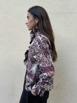 Blusa Estampada Boho en Tonos Uva - Imagen 3