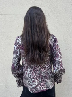 Blusa Estampada Boho en Tonos Uva - Imagen 4