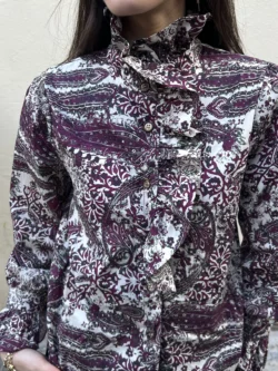 Blusa Estampada Boho en Tonos Uva - Imagen 6