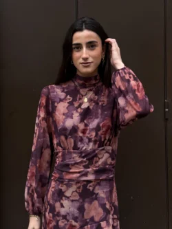 Vestido Largo Volantes en Tonos Tierra - Imagen 2