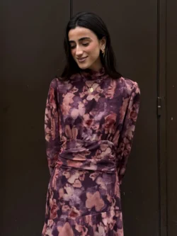 Vestido Largo Volantes en Tonos Tierra - Imagen 3