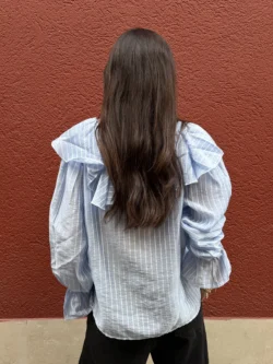 Camisa Azul de Rayas con Volantes - Imagen 5