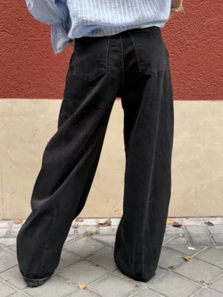 Pantalón Denim Negro Ancho - Imagen 7