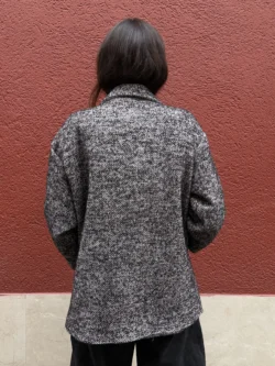 Abrigo de Espiga Gris con Bolsillos - Imagen 5