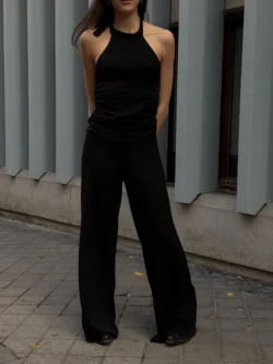 Pantalón Lurex Negro con Brillo