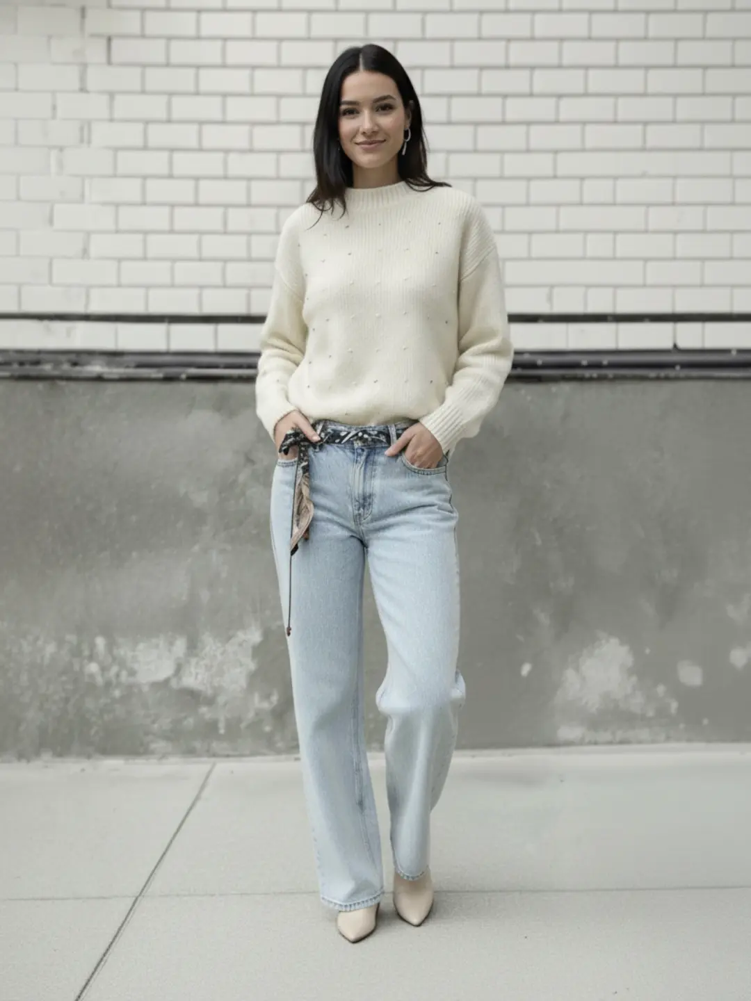 pantalón vaquero recto azul