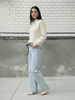 Pantalón Vaquero Recto Azul Claro - Imagen 4