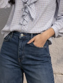 Vaquero Recto Azul Medio de Tiro Alto - Imagen 2