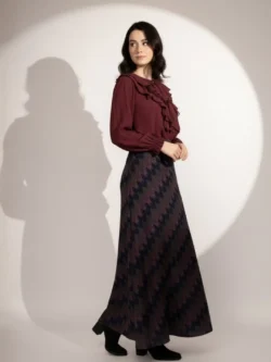 Falda Larga Geométrica Tonos Profundos - Imagen 4