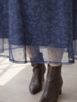 Vestido de Tul Largo Floral Marino - Imagen 4