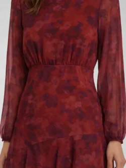 Vestido Largo Volantes en Tonos Cerezas - Imagen 5