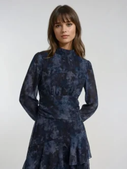 Vestido Largo Volantes en Tonos Marinos - Imagen 2