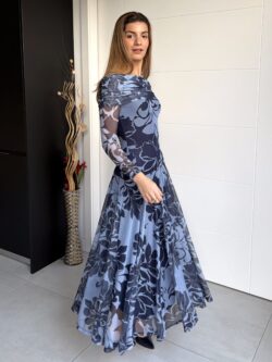 Vestido Largo de Tul en Tonos Marinos - Imagen 2