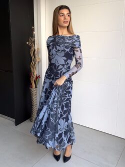 Vestido Largo de Tul en Tonos Marinos - Imagen 7