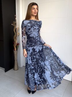 Vestido Largo de Tul en Tonos Marinos - Imagen 5