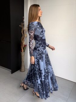 Vestido Largo de Tul en Tonos Marinos - Imagen 8