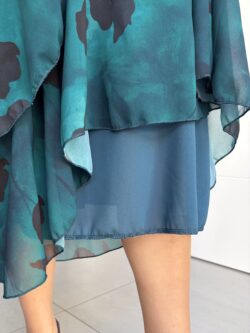 Vestido Largo Volantes Tonos Esmeralda - Imagen 14