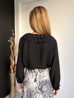 Blusa Negra con Cuello Bebé - Imagen 5