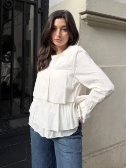 Blusa de Volantes en Color Crudo - Imagen 5