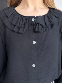 Blusa Negra con Cuello Bebé - Imagen 6