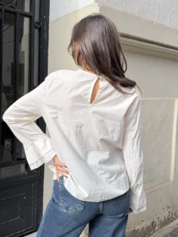 Blusa de Volantes en Color Crudo - Imagen 7