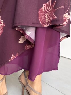 Vestido Largo Burdeos Floral - Imagen 11