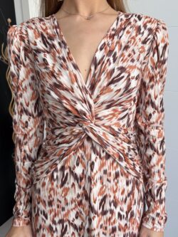 Vestido Largo Estampado en Tonos Ámbar - Imagen 8